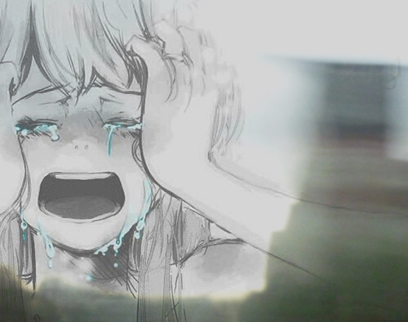 Плачущая аниме девочка