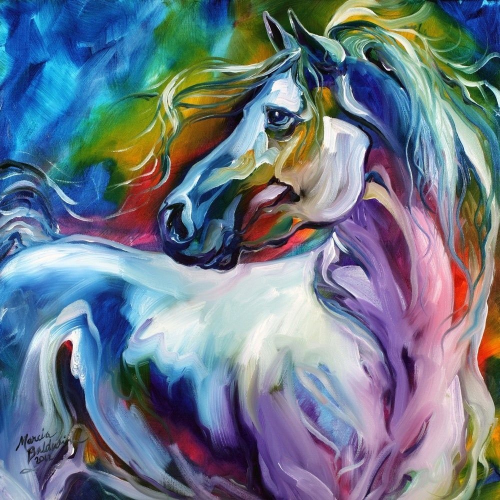 Картины лошади абстрактные