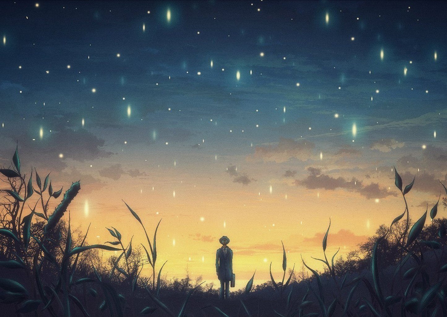 Ночное небо в поле арт