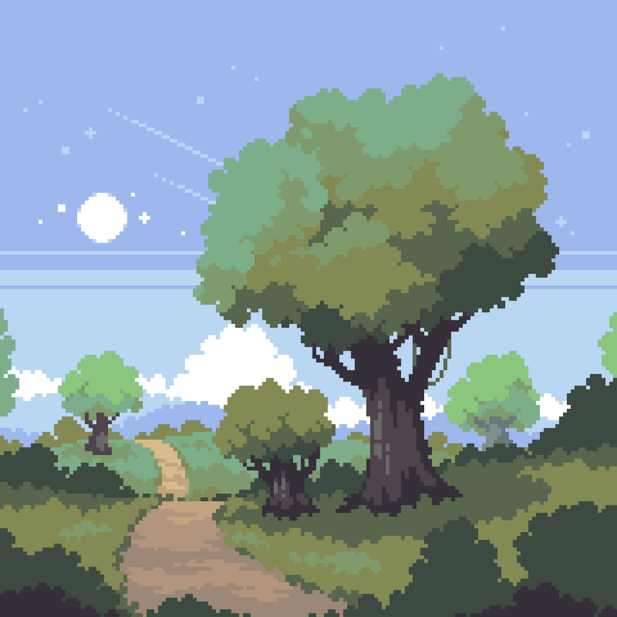 Пиксельные деревья