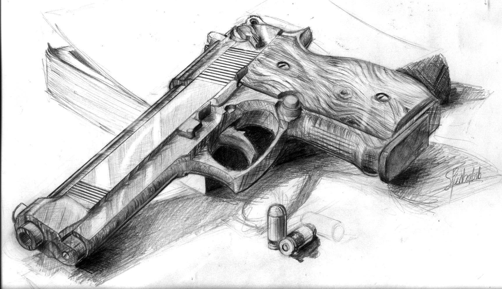 Пистолет зарисовка