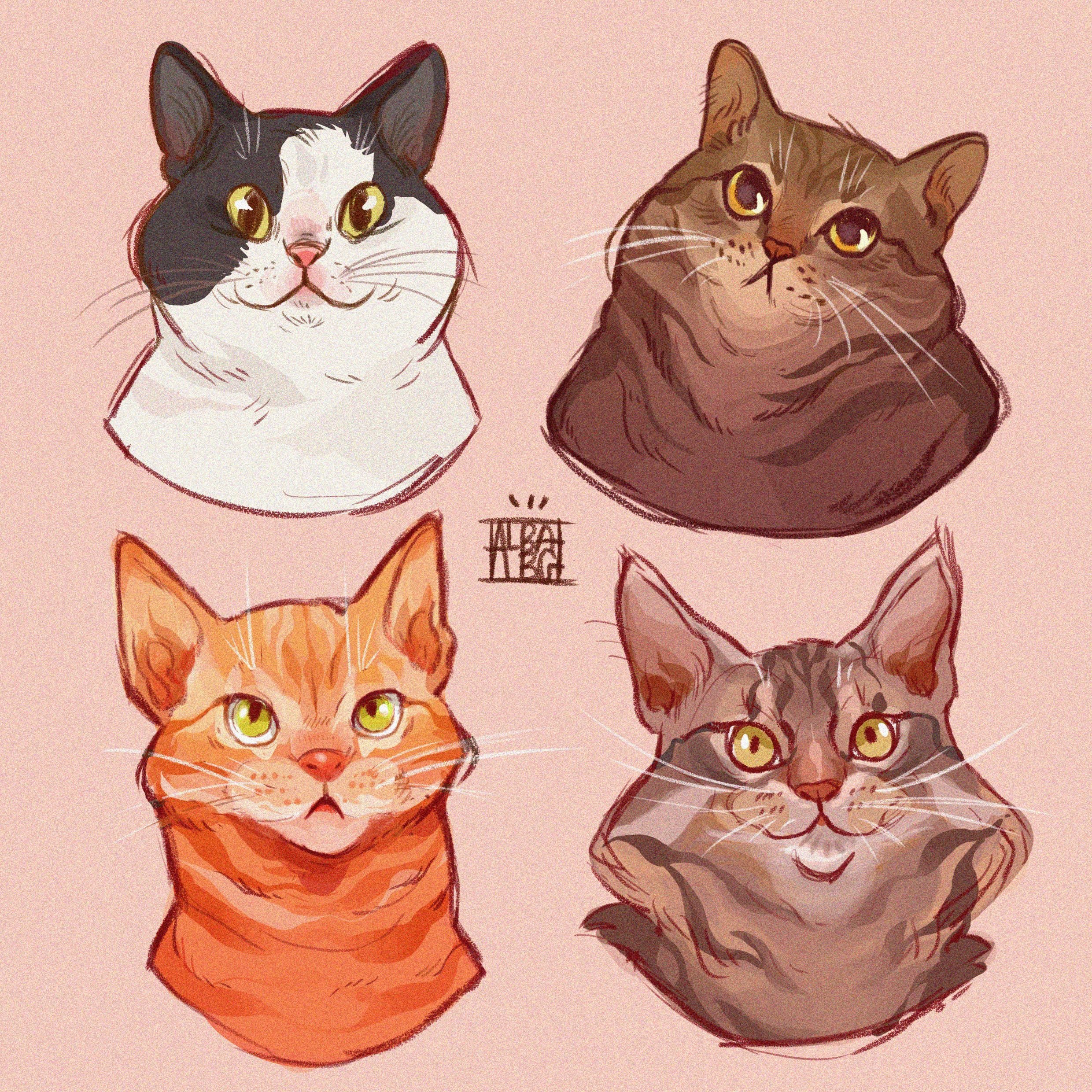Коты в разных стилях