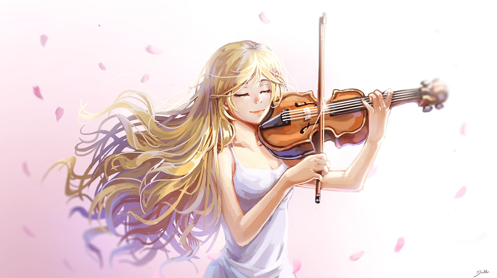 Твоя Апрельская ложь Каори со скрипкой