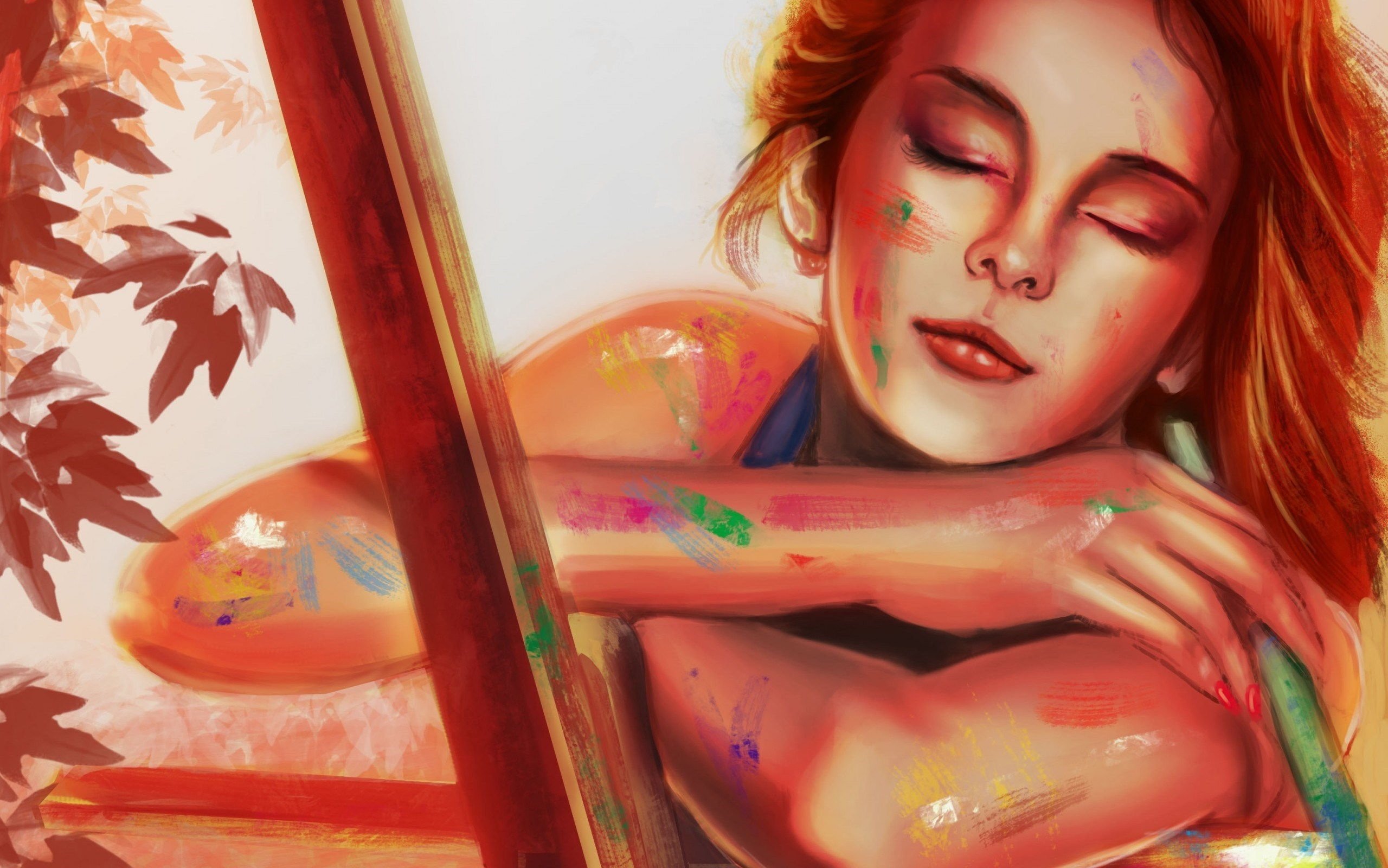 Девушка нарисованная красками