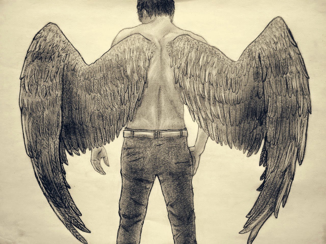 Ангел мужчина со спины