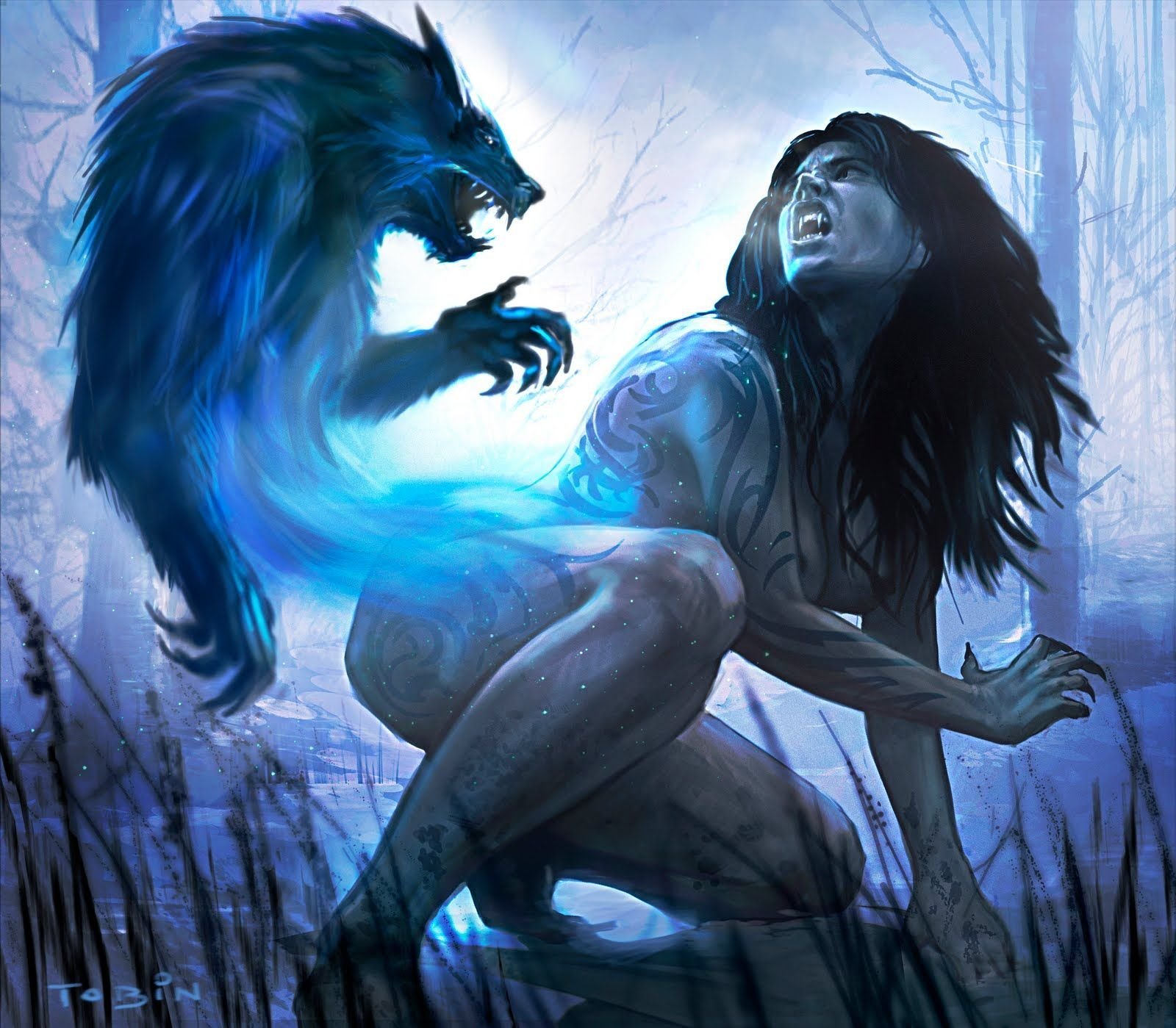 Female werewolf art