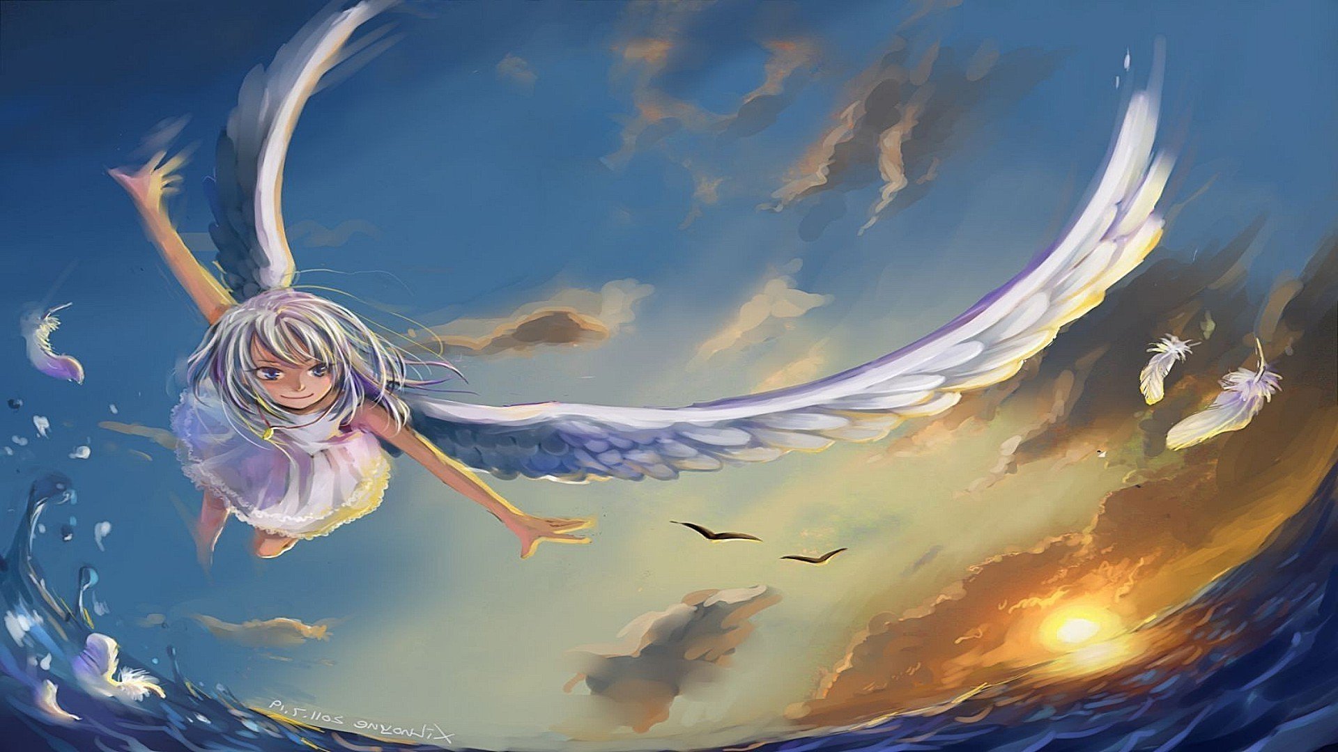 Ангел с крыльями арт