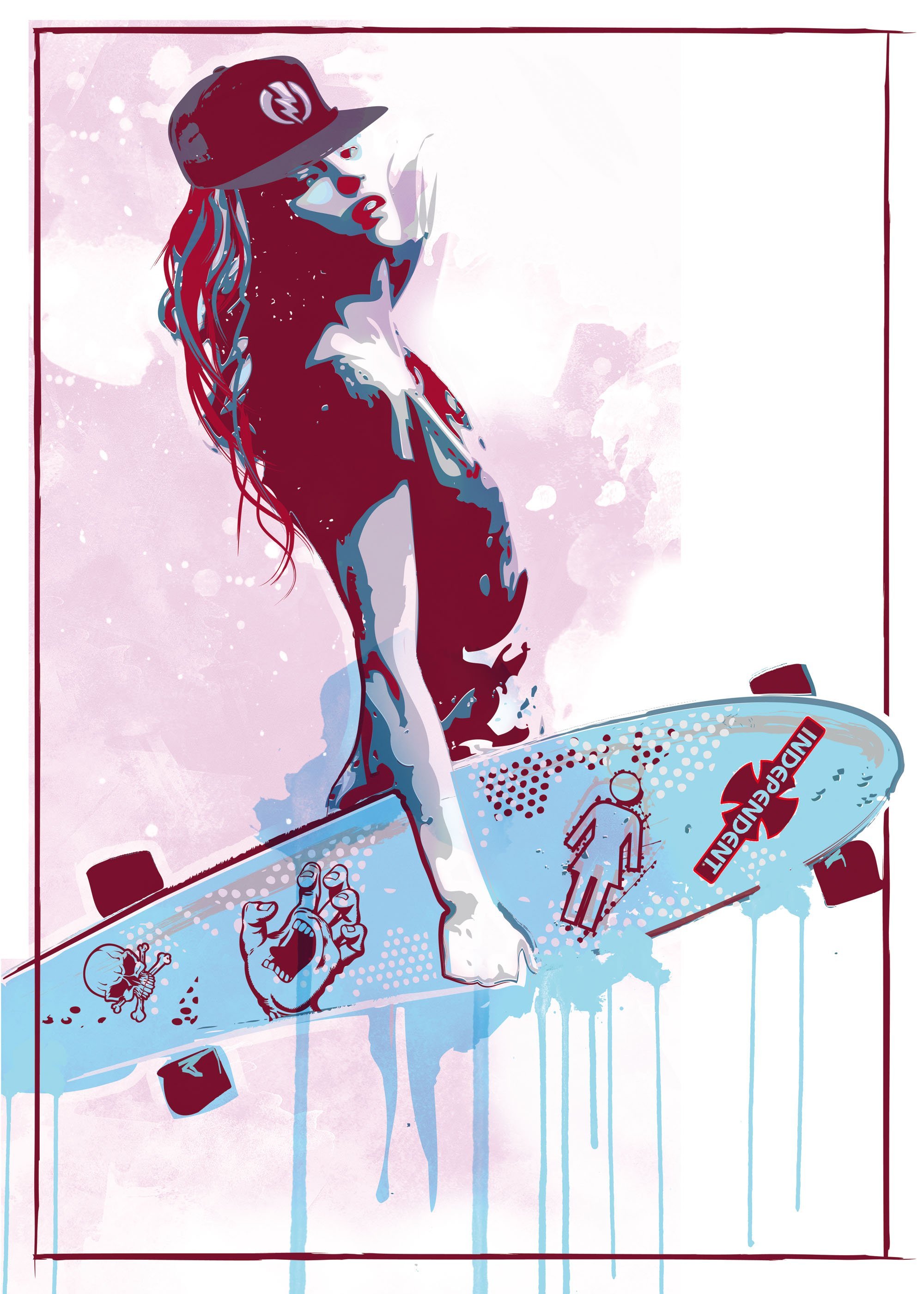 Постеры для девочек. Девушка на скейте арт. Девочка на скейте арт. Девочка со скейтом. Девушка со скейтом арт.