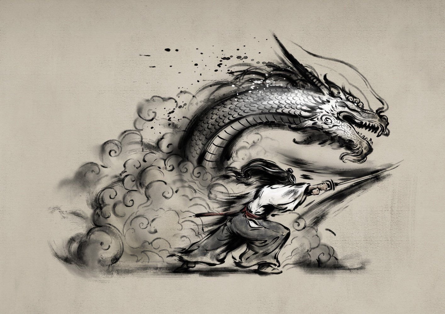 Китайский дракон и Самурай
