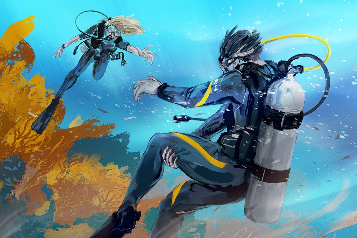 Animated scuba diver