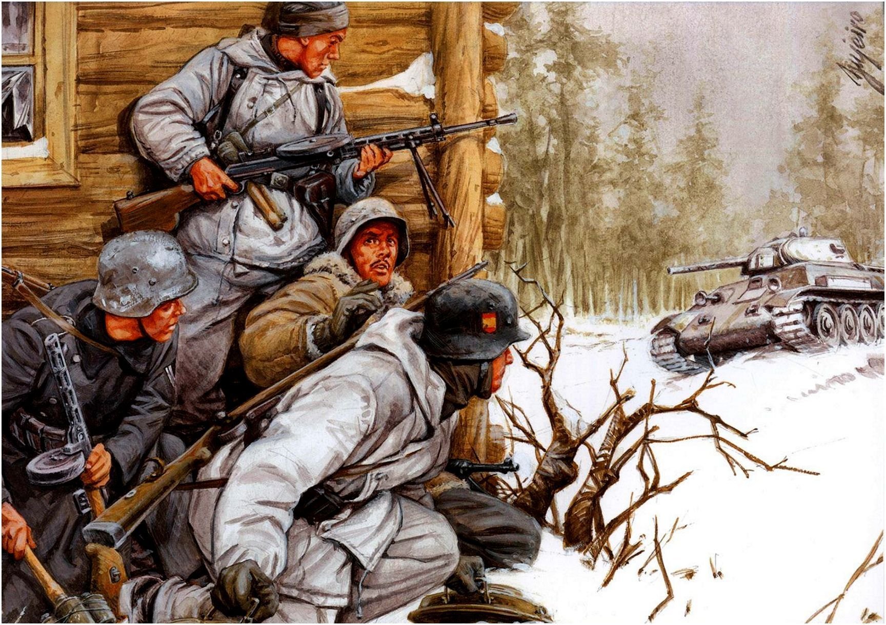 Произведения второй мировой. Солдаты вермахта зима 1941 солдатики. Голубая дивизия вермахта. Снайпер вермахта второй мировой арт.