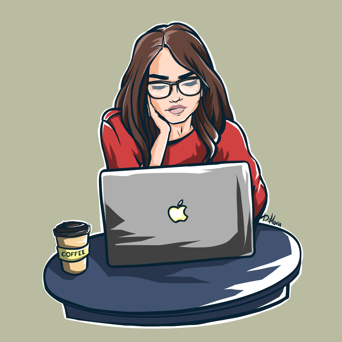 Работа арт. Девушка за ноутбуком иллюстрация. Smm менеджер девушка. Компьютер в мультяшном стиле. Девушка с ноутбуком нарисованная.