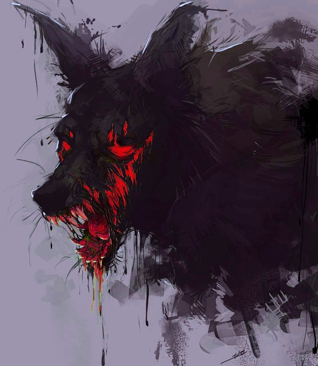 Черный Волк С Красными Глазами Арт