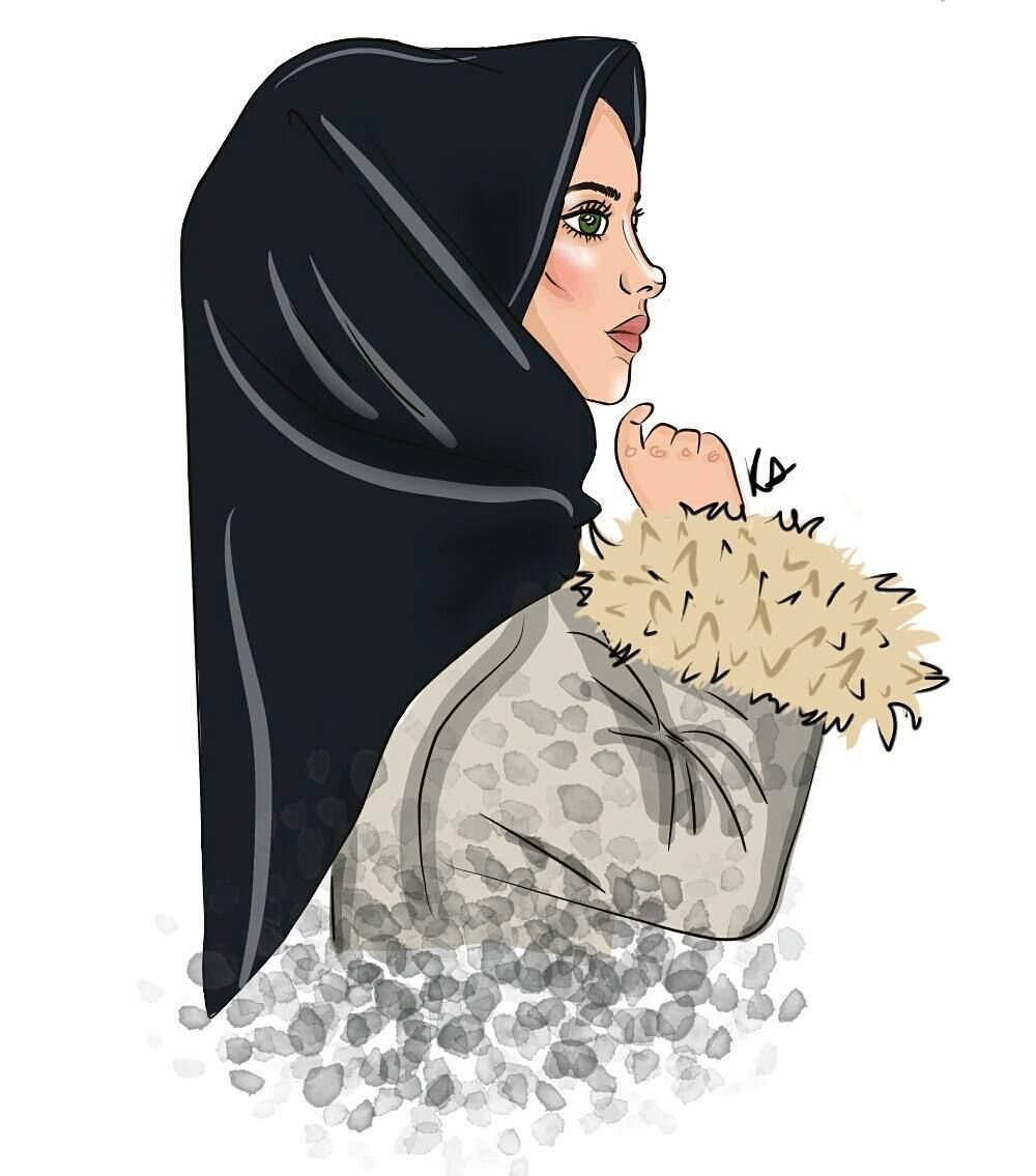 Девочка в хиджабе рисунок
