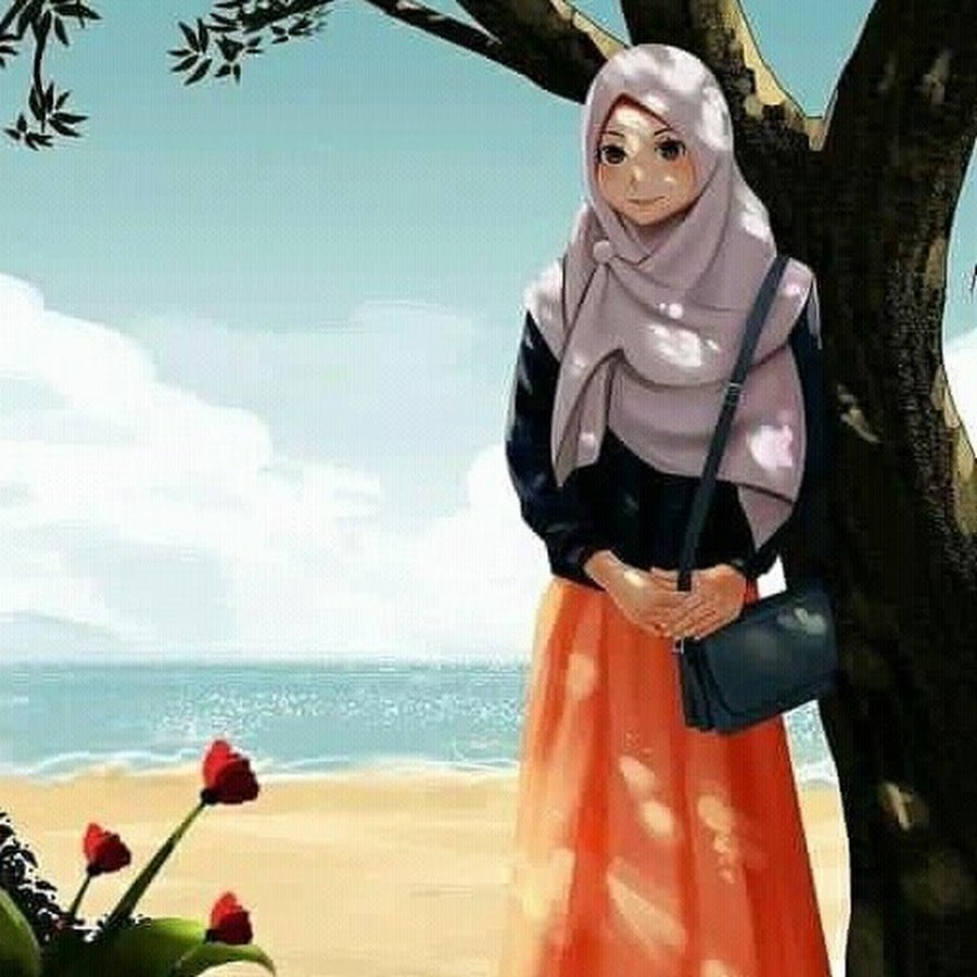 Девушка в хиджабе мультяшная