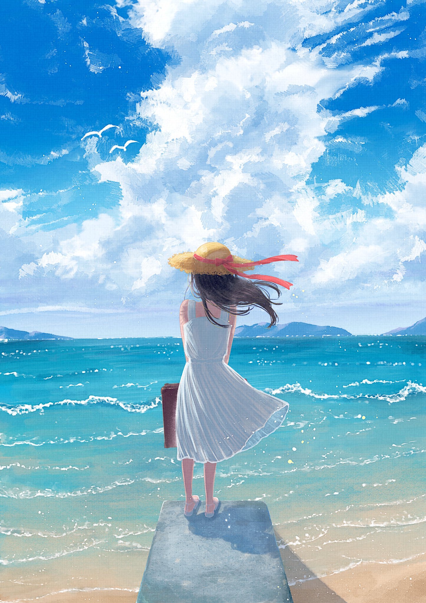 Девочка возле моря