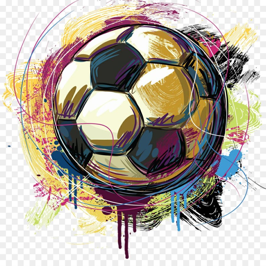 Футбольный мяч красками