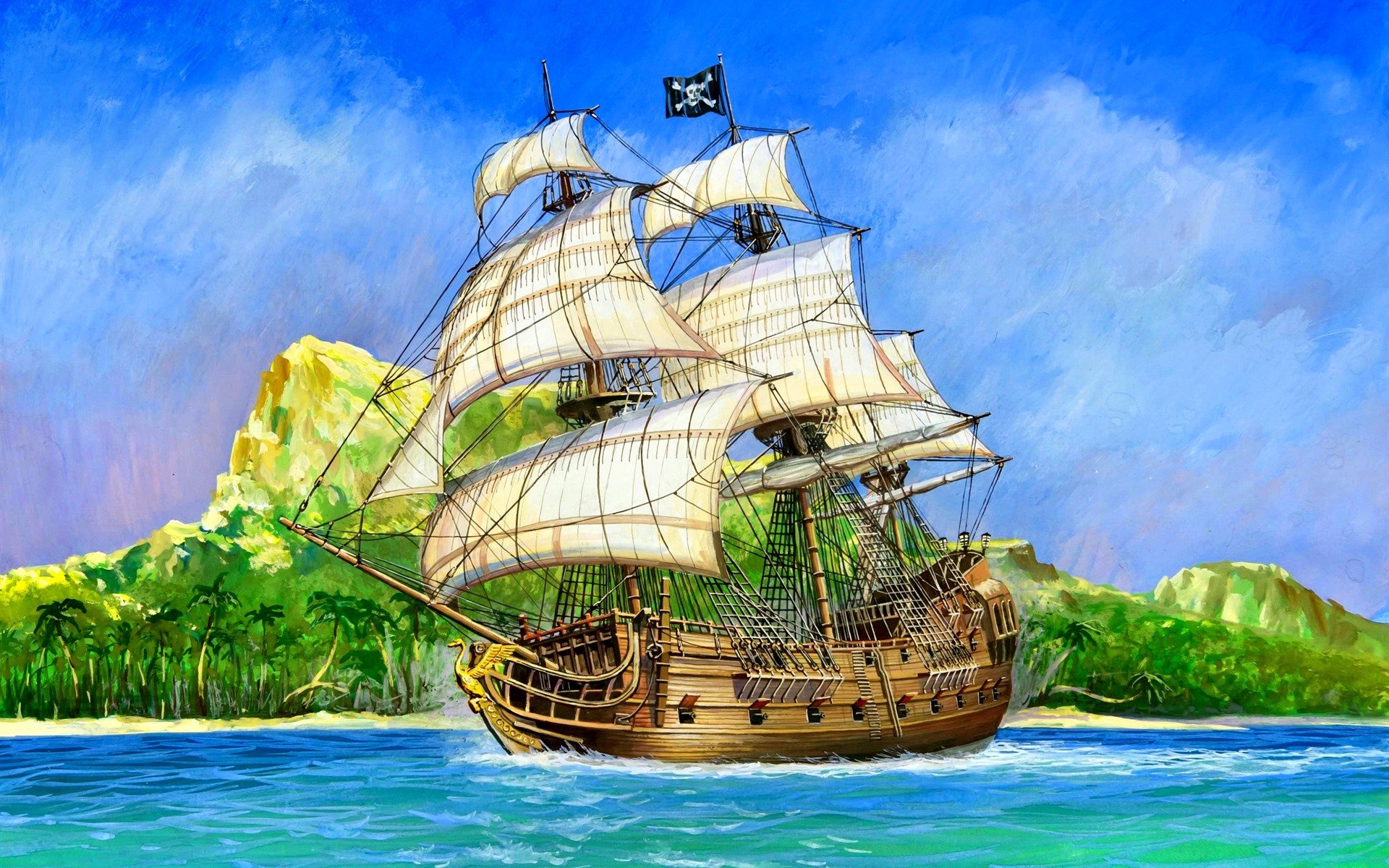 Пиратский корабль Галеон