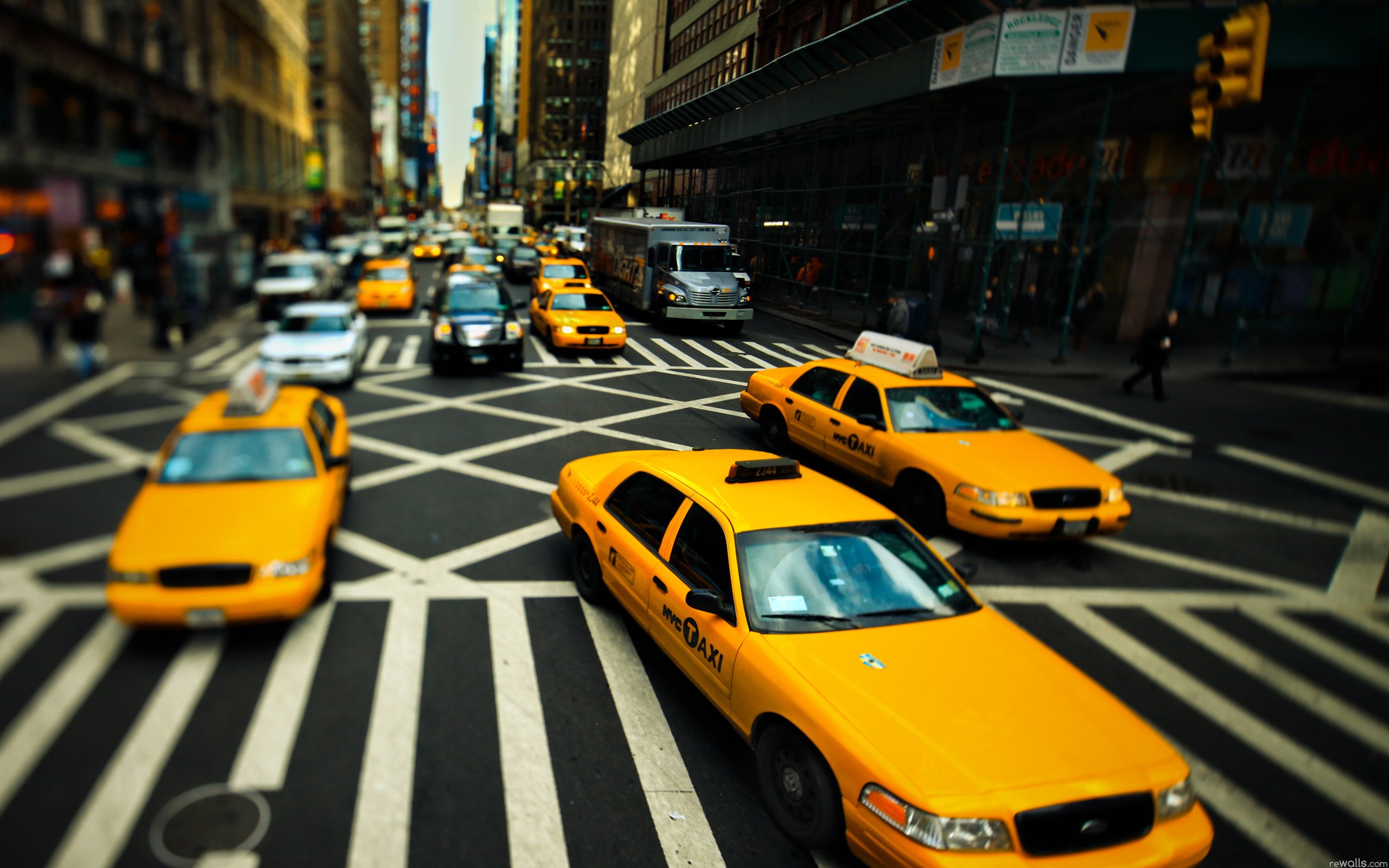Картина такси в Нью Йорке
