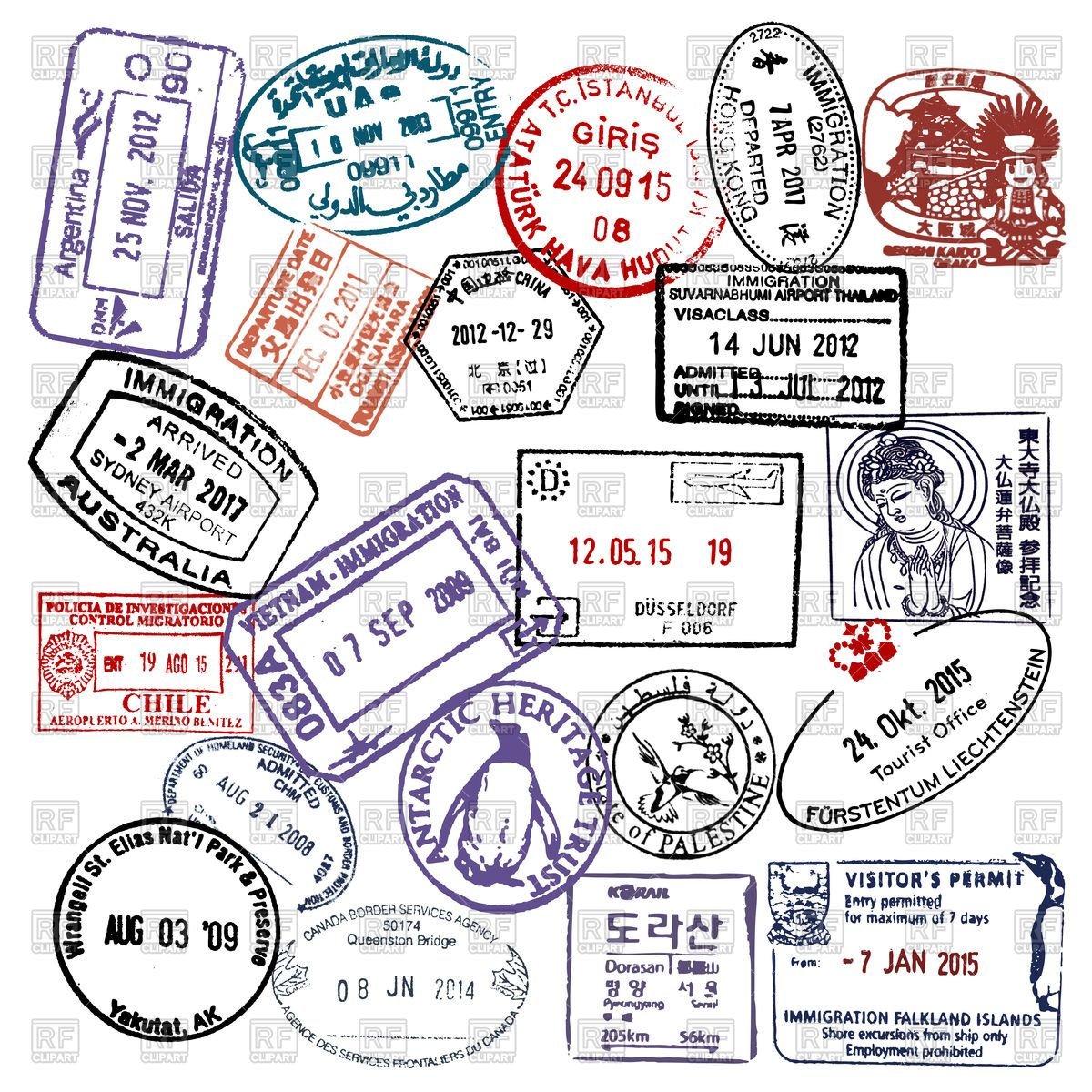 Рисунки штампа на паспорт