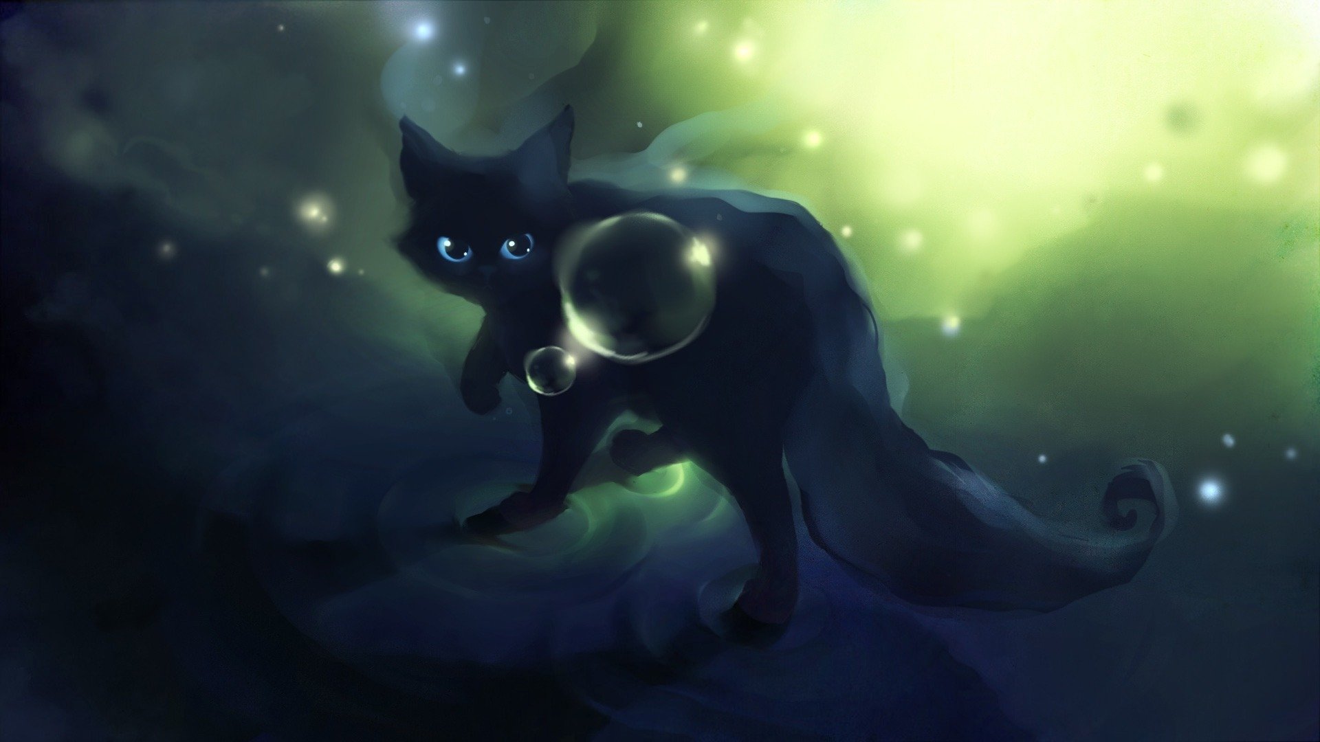 Коты Воители чёрный кот с голубыми глазами