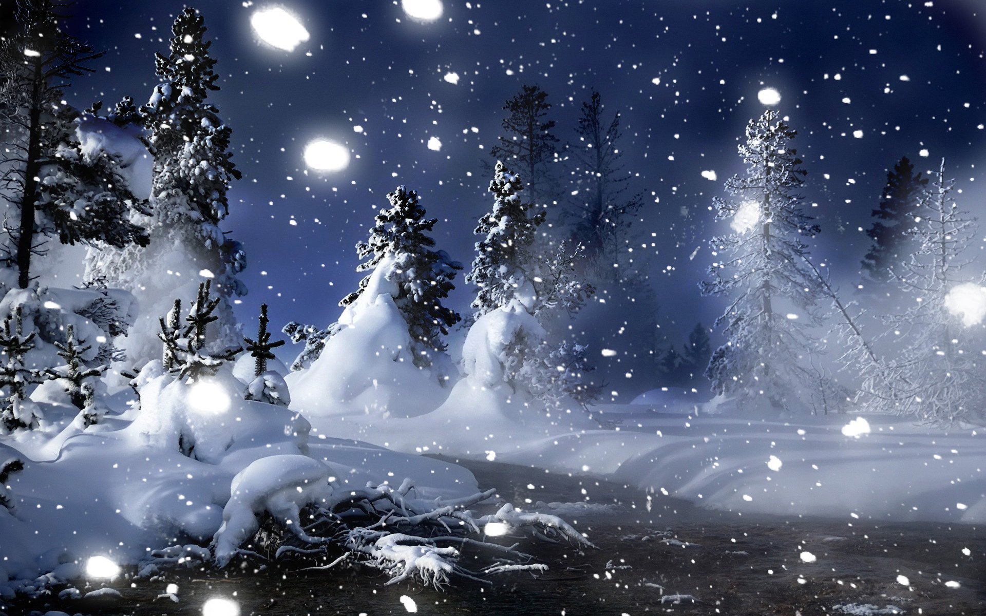 Сказочный лес в снегу