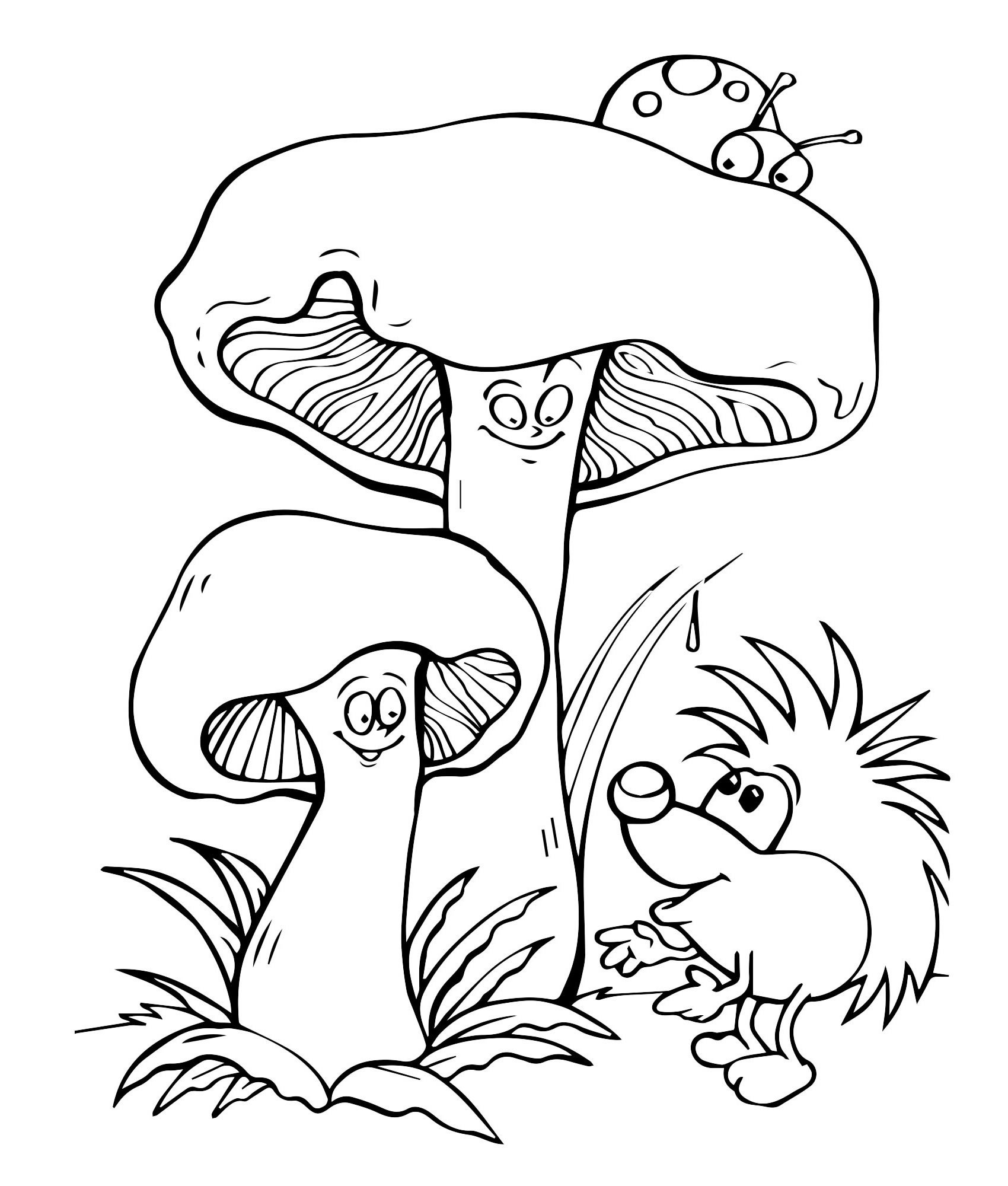 Детские раскраски грибы