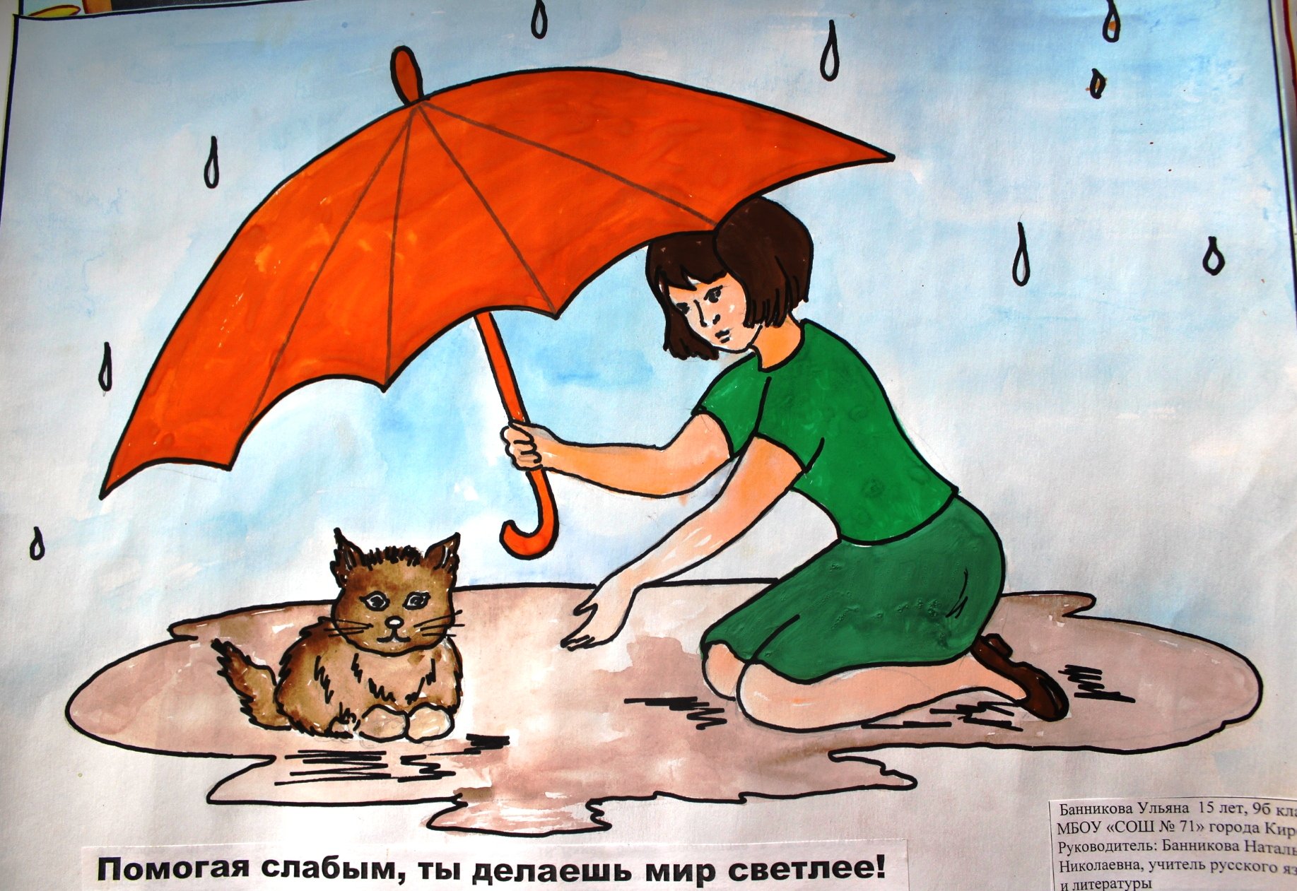 Рисунок на тему помощь животным