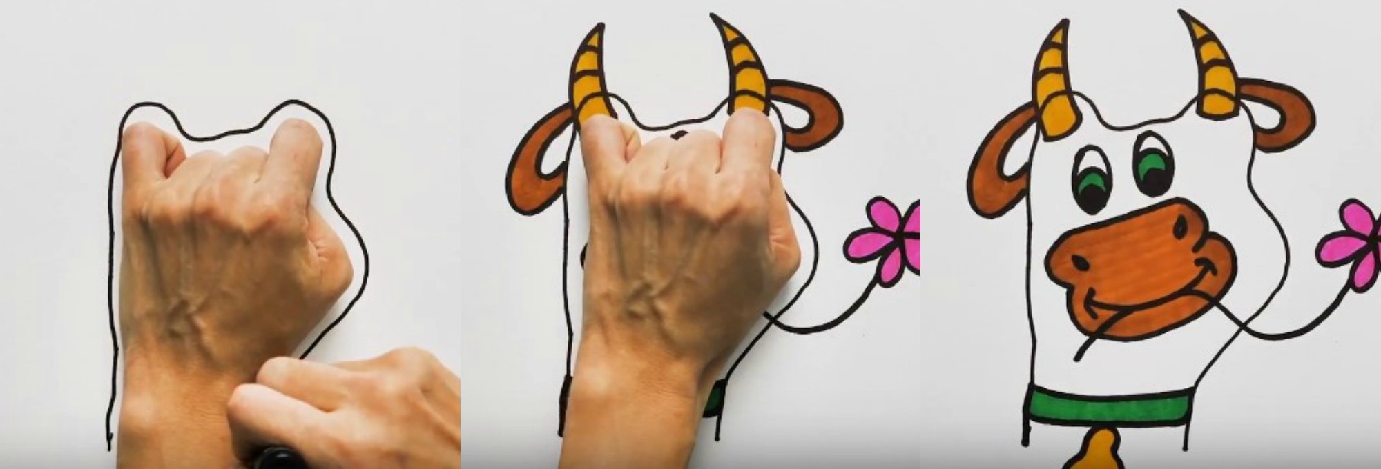 Рисуем животных с помощью ладони