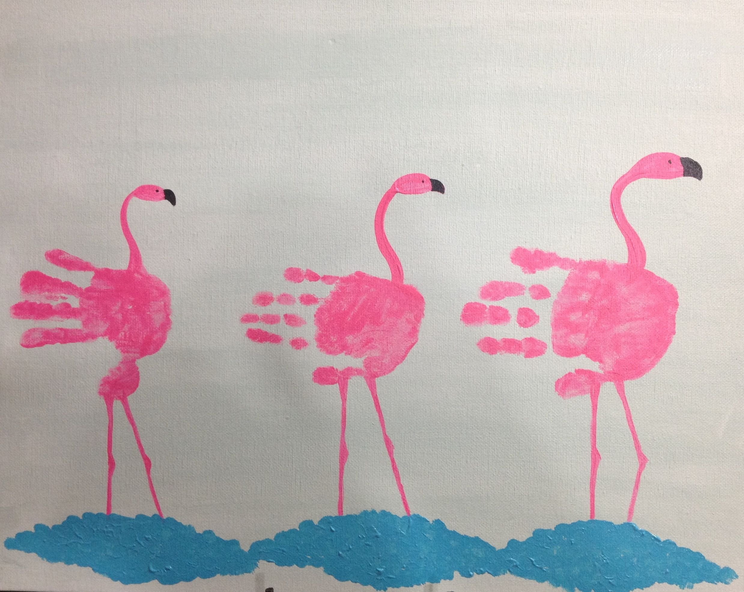 Фламинго нетрадиционное рисование