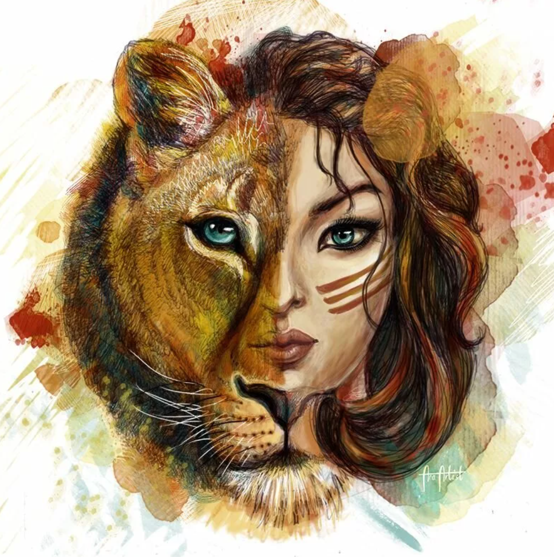 Львица красивая женщина. Знак зодиака Лев девушка. Животные люди арт. Тигр арт.
