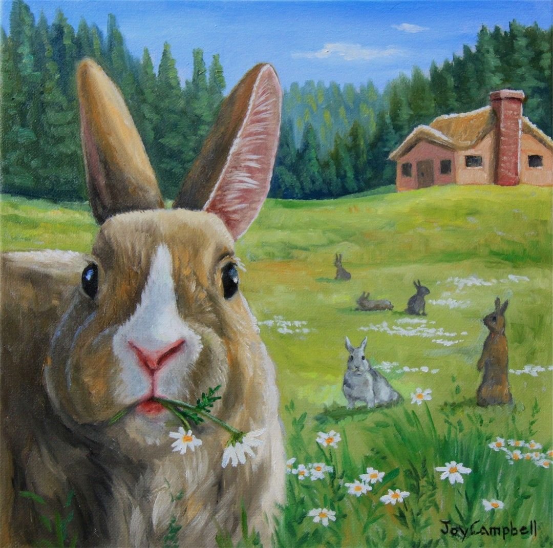 Joy Campbell картины кролики