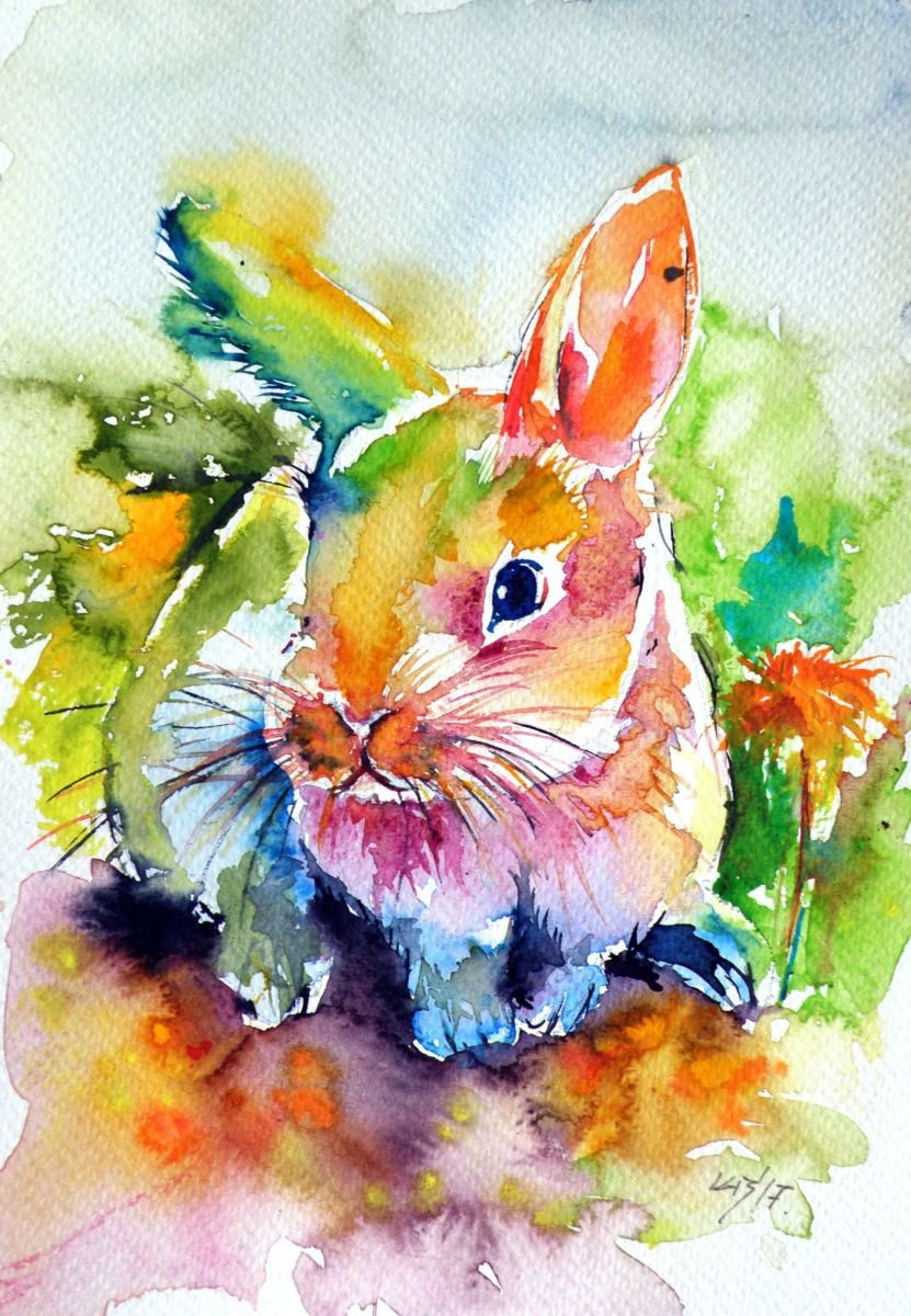 Кролик красками
