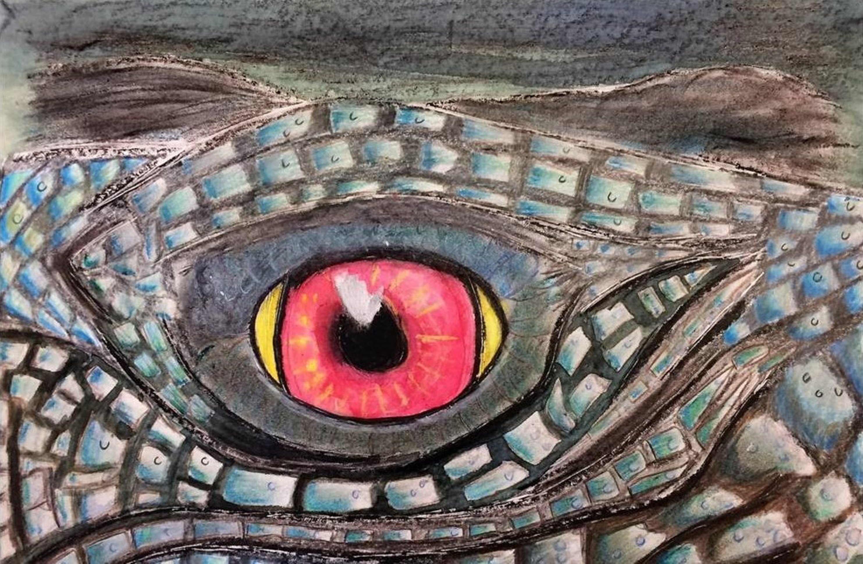 Глаз рептилии нарисованный