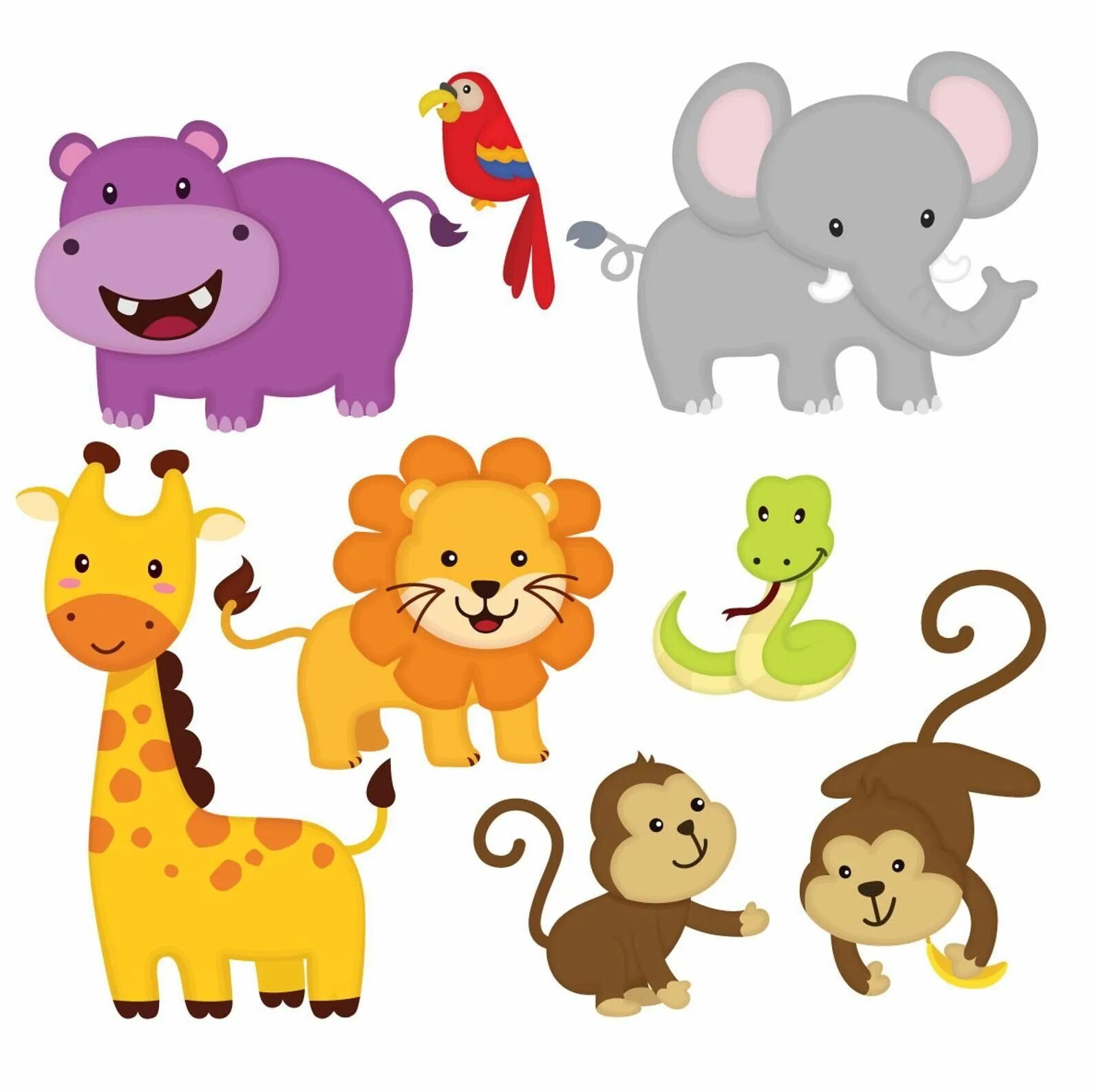 Векторные иллюстрации животных для детей