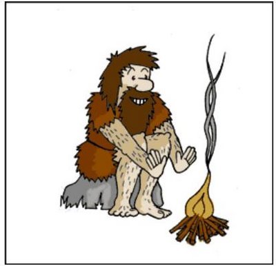 Первобытный человек сидит