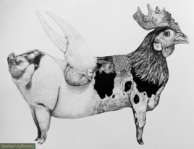 Гибрид рисунок. Рисунки несуществующих животных. Рисование необычных животных. Необычные звери рисунки. Домашние животные Графика.