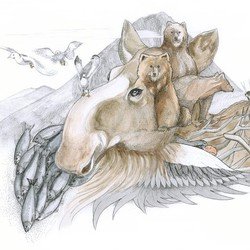 Медведь карандашом