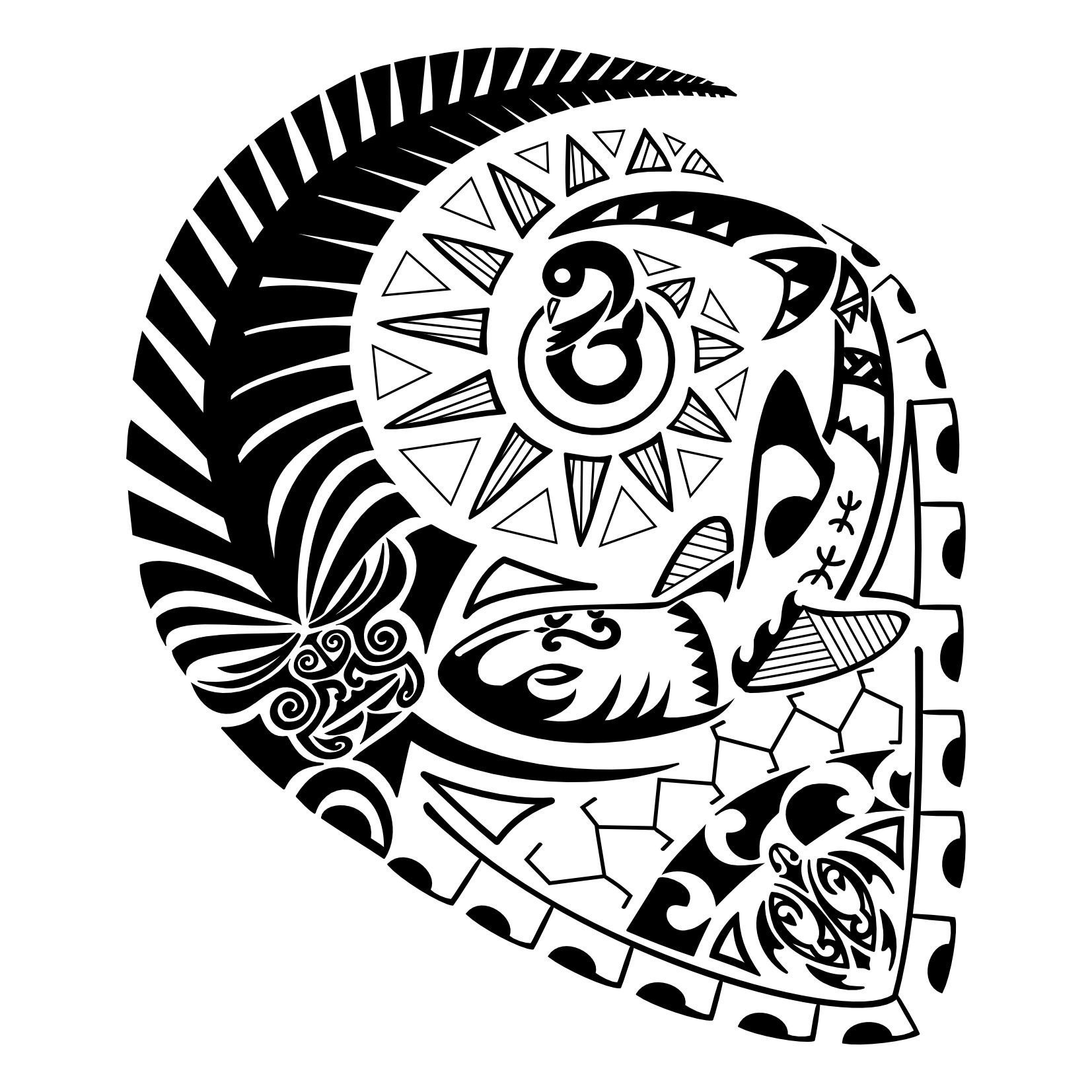 Тату Маори полинезийских татуировок