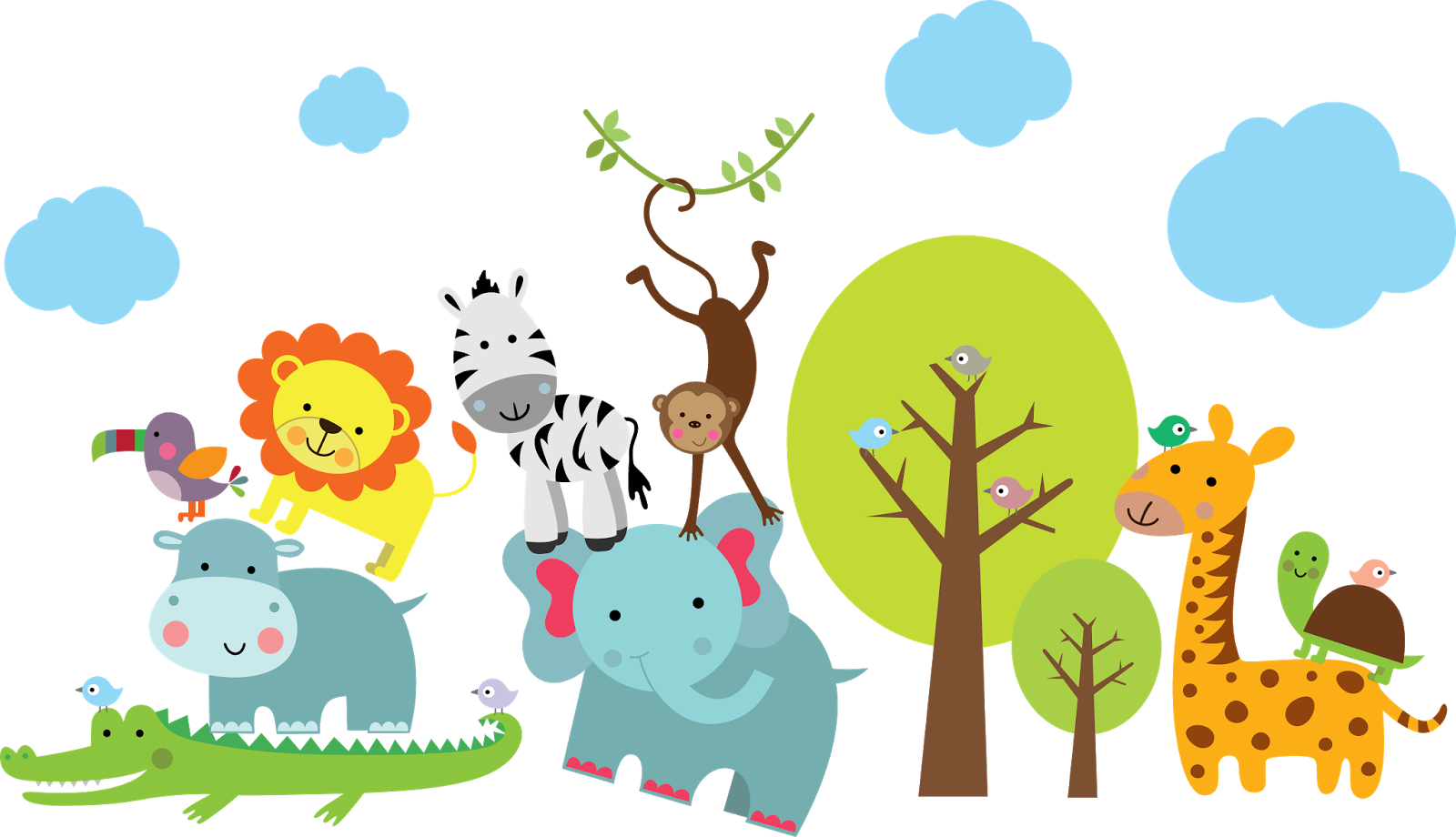 Детский сад для зверей. Мультяшные животные. Векторные иллюстрации детские. Яркие картинки животных для детей. Мультяшные животные для детей.