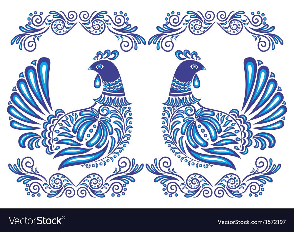 Русский стиль орнамент птица