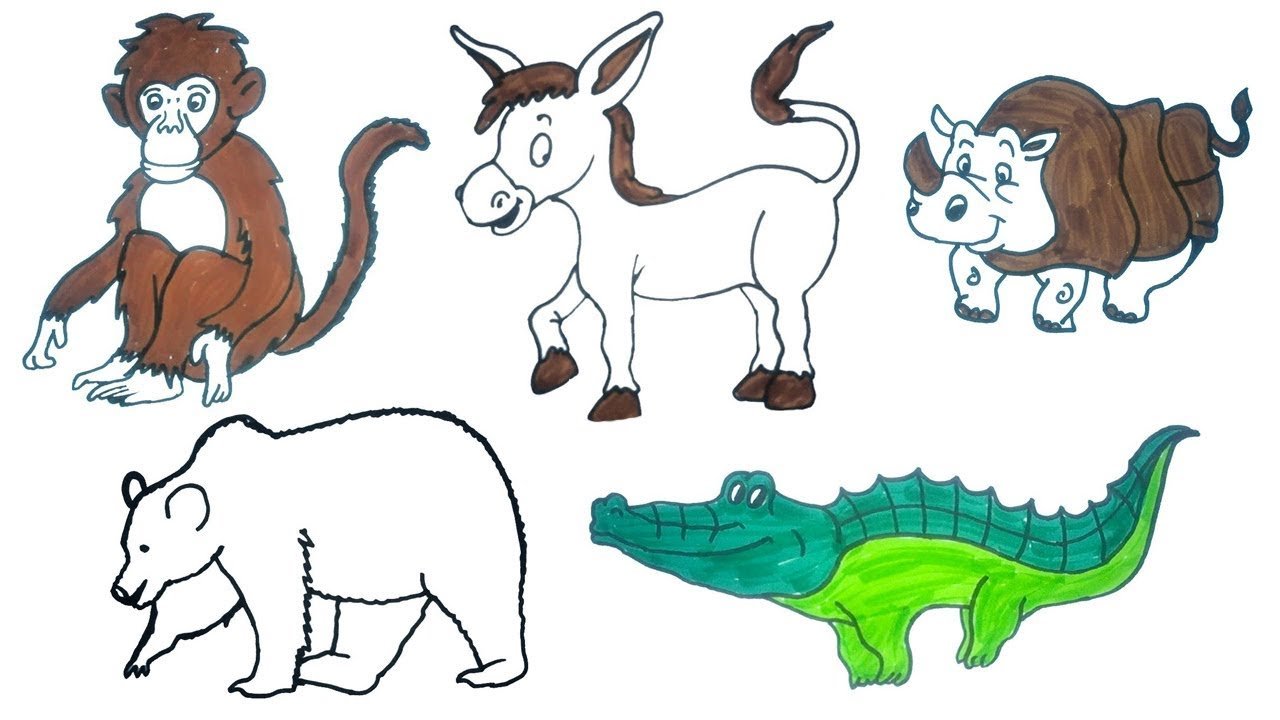 Животное рисунок 7 класс. Рисунки животных. Картинки животных для распечатки. Контурные рисунки животных. Домашние животные рисунки.