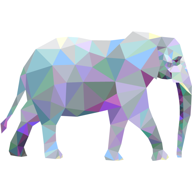 Стилизованный слон. Стилизованный Слоник. Полигональные животные. Геометрические животные.