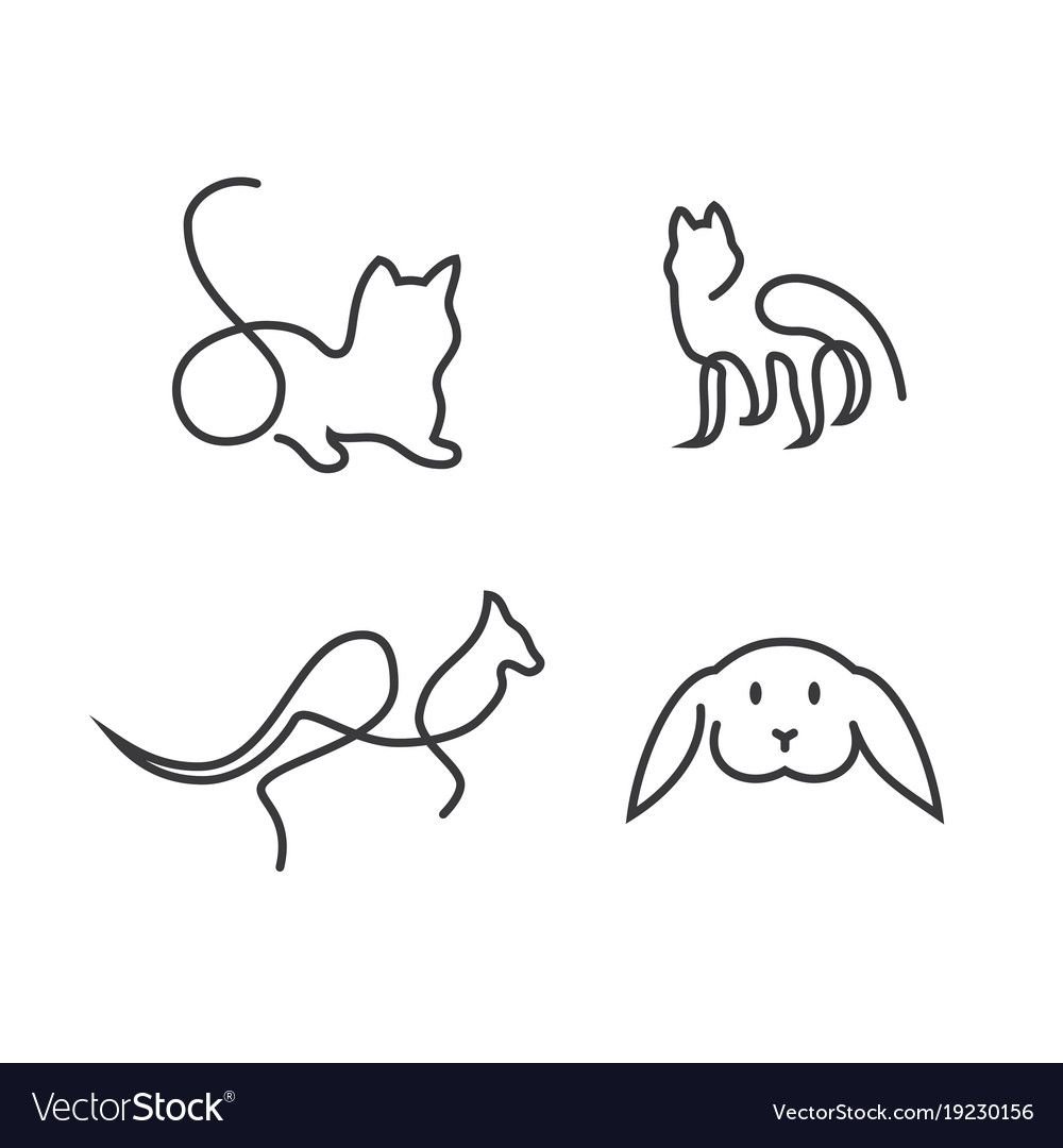 Животные нарисованные одной линией