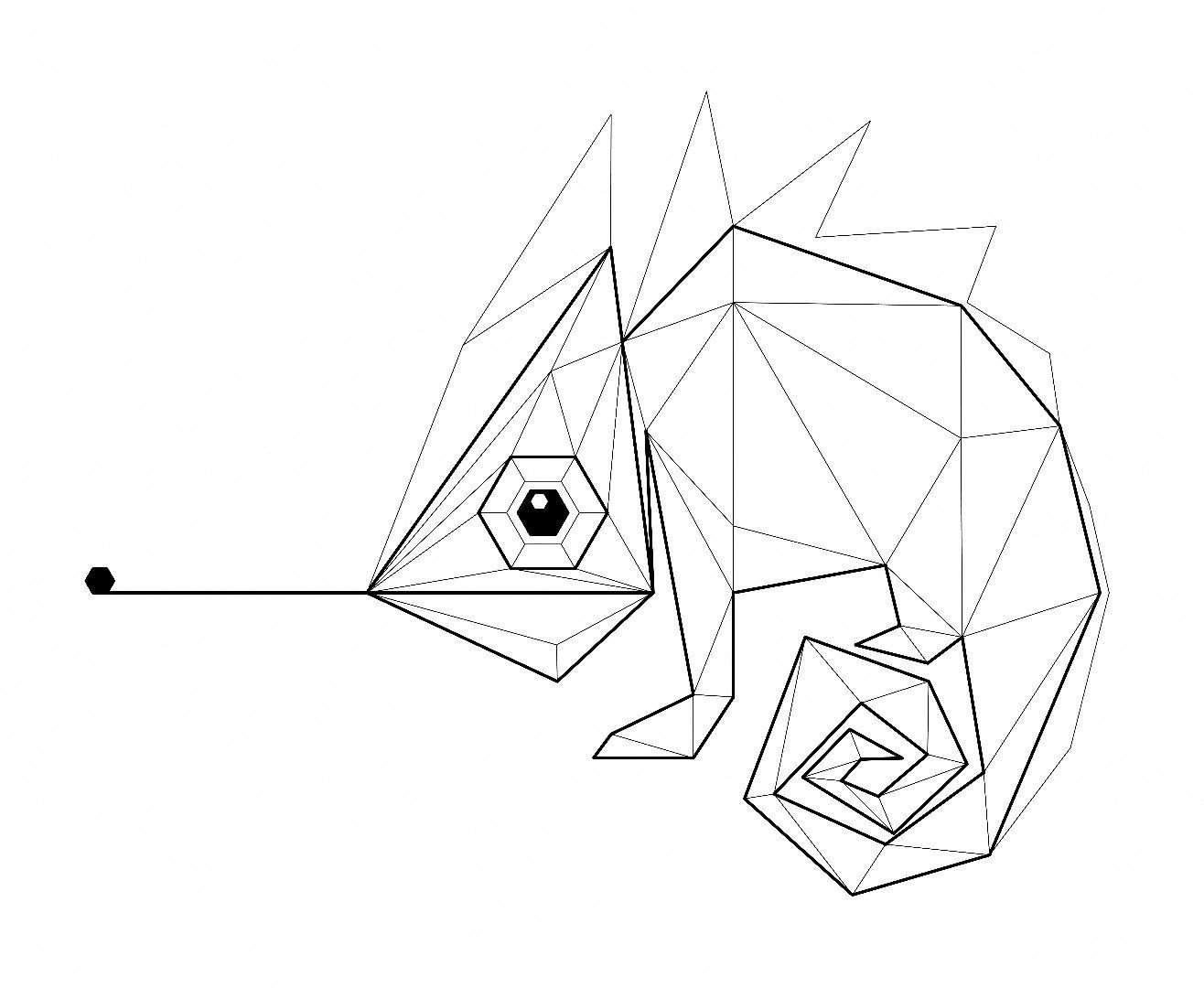 Хамелеон из геометрических фигур
