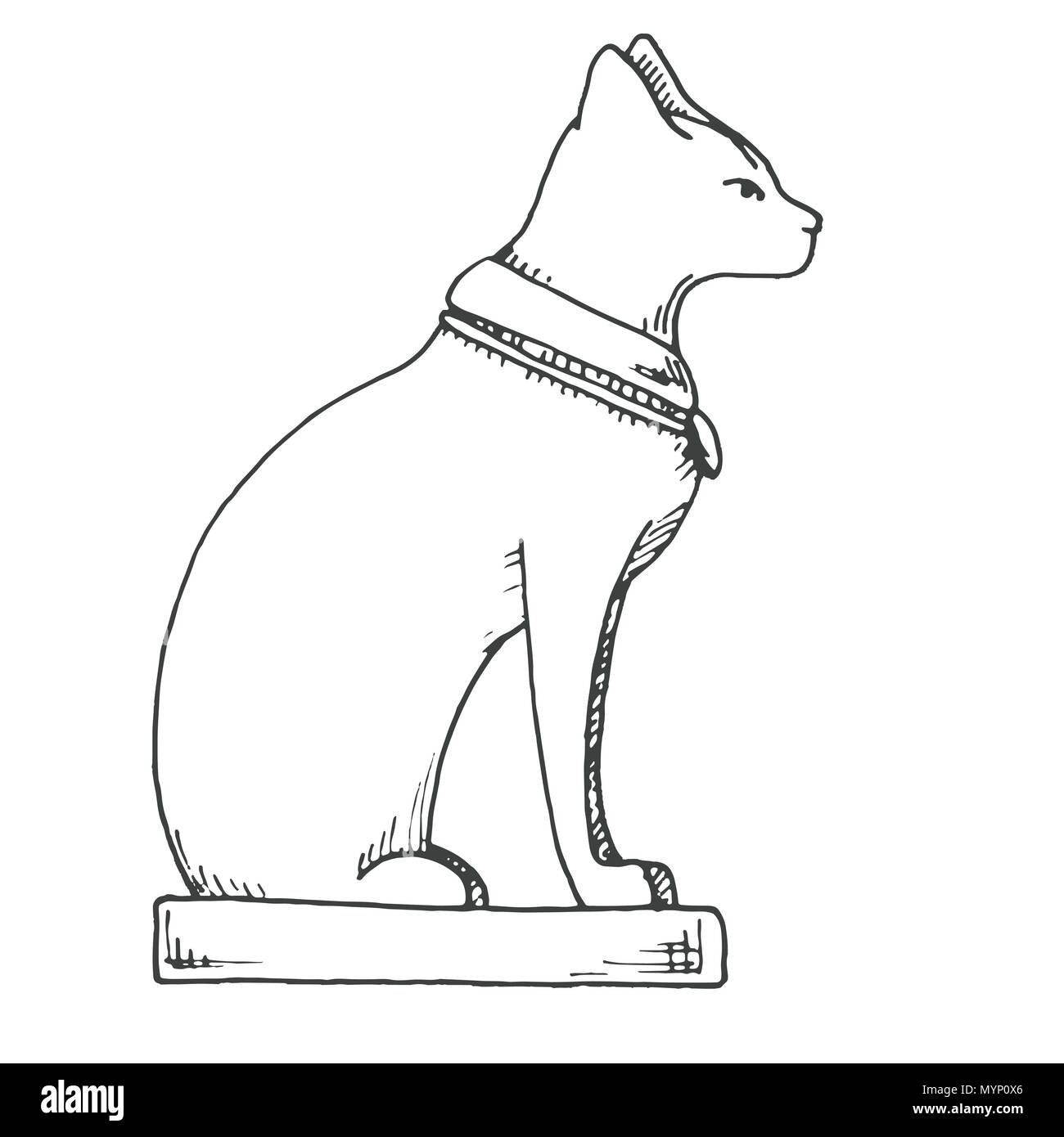 Скульптура кошки рисунок