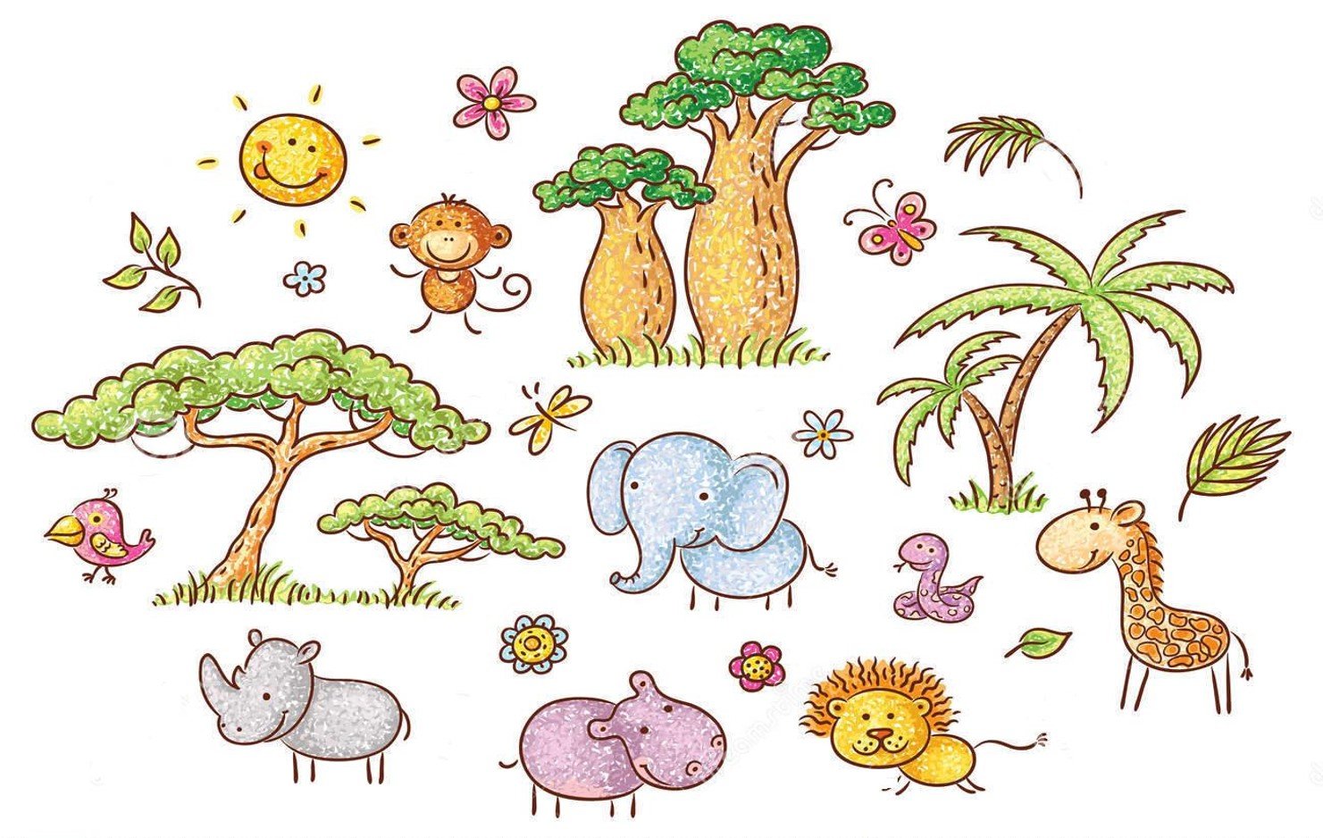 Стоковые иллюстрации животных и растений