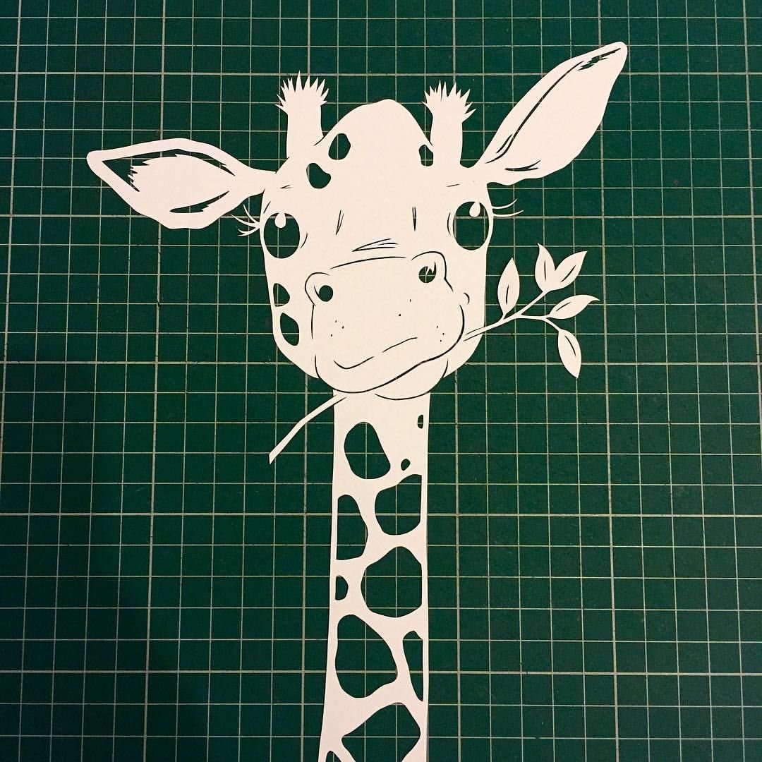 Жираф трафарет