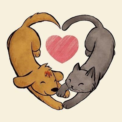 Мультяшные котики и собачки