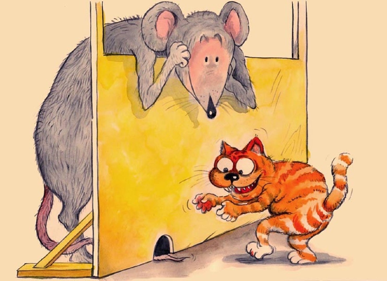Шуточные картинки. Кошка карикатура. Юмористические иллюстрации. Мышь карикатура. Кот и мыши юмор.
